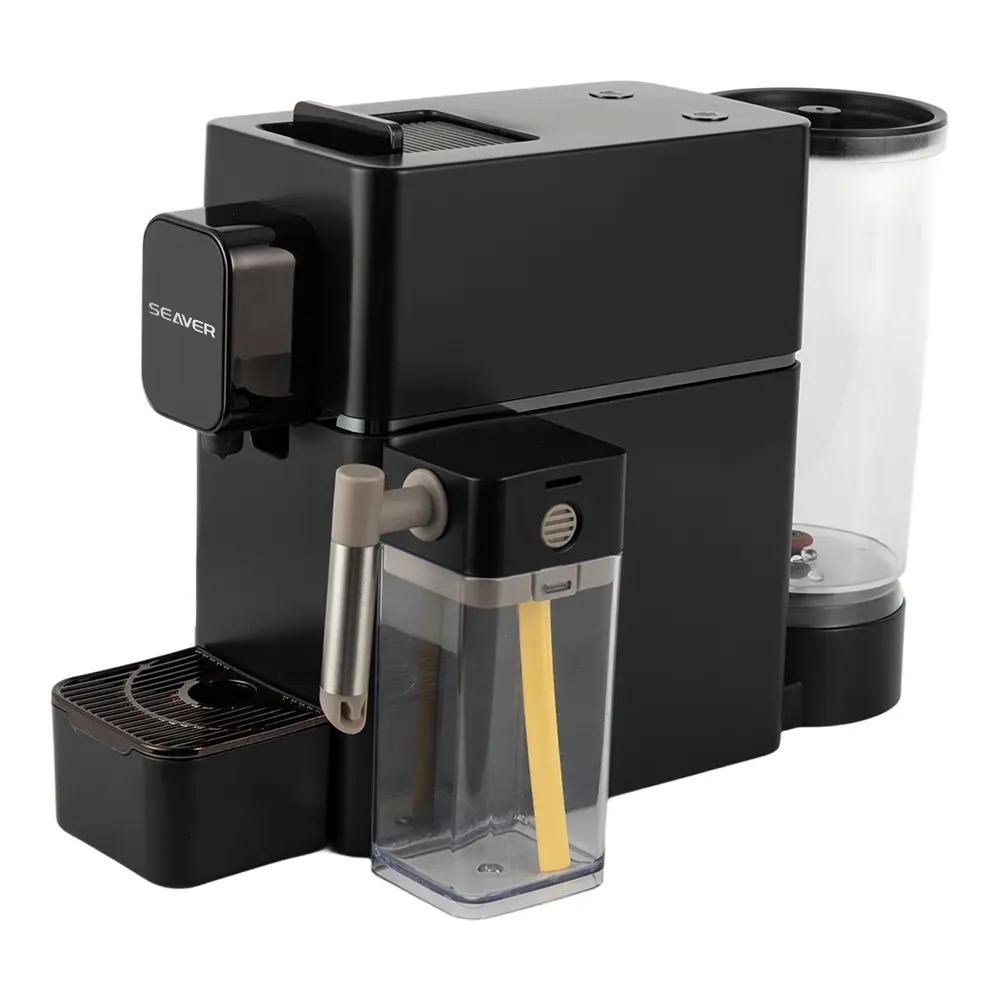 Cafetière à capsules avec mousseur de lait